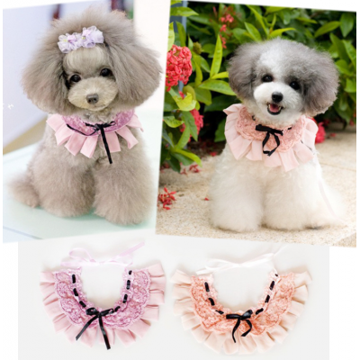 Lace Chiffon Bead Embroidery Collar Patterns Dog Collar Dog Accessories Wholesale Dog Items Pet Products